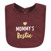 Hudson Baby Infant Girls Cotton Bibs, Mommys Bestie, One Size - 3 of 4