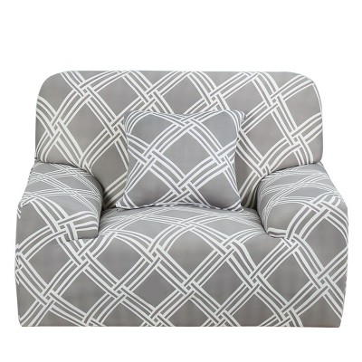 PiccoCasa Stretch Chair Sofa Covers Couch Cover Slipcover with Cross Stripes Simple Style