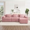 AENKYO 117.3" Modular Corduroy Modular Sectional Sofa with Ottoman, Boneless Sectional Deep Seat Sofa with Throw Pillows, No-Assembly - 3 of 4