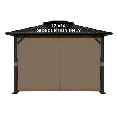 Aoodor Gazebo Curtain Replacement - Universal 4-Panel Sidewalls, Patio Privacy Curtains(Curtain Only)