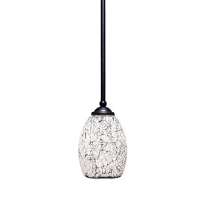 Toltec Lighting Zilo 1 - Light Pendant in  Matte Black with 5" Black Fusion Shade - 1 of 1