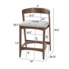 Christopher Knight Home Lian Mid-century Modern Rubberwood Upholstered Counter Stools with Curved Backrest (Set of 2) - 3 of 4