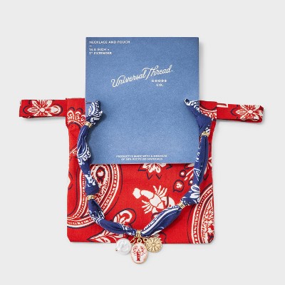 Bandana Print Necklace & Pouch - Universal Thread™