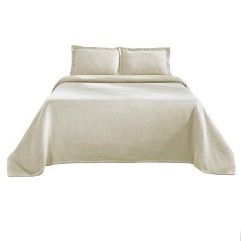 Basketweave Jacquard Matelass Cotton Bedspread Set - Blue Nile Mills