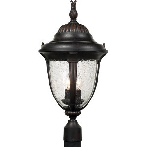 John Timberland Casa Sierra Vintage Rustic Post Light Bronze 24 1/2" Clear Seedy Glass Panels for Exterior Barn Deck House Porch Yard Patio Outside - 1 of 4