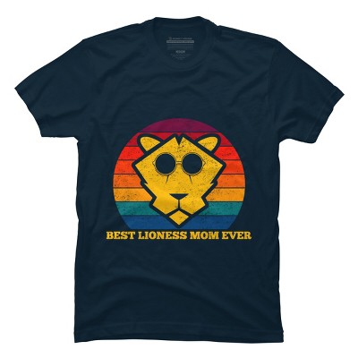 Men's Design By Humans Best Lioness Mom Ever Retro Stripes By Yernar T-Shirt