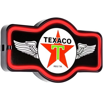 Officially Licensed Vintage Texaco LED Neon Light Sign Black/Red - Crystal Art Gallery