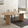Wooakway 30"H Oval Wood Dining Table Kitchen Table Conference Table with Double Pedestal - 2 of 4