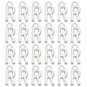 Unique Bargains Metal Bulk Elegant DIY Crafts Jewelry Making Initial Pendant 50 Pcs - 1 of 4