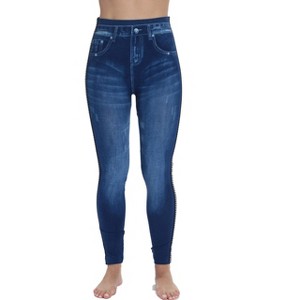 Just Love Women's Denim Wash Leggings - Stretchy and Comfortable Skinny Pants - 1 of 3