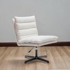 Ridstar Upholstered Modern Fabric 360 Degree Swivel Accent Chair With Adjustable Arm And Sturdy Support For Reading, Living Room-Beige - 3 of 4