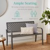 Best Choice Products Indoor Outdoor Steel Garden Bench w/ Geometric Backrest, Foot Levelers - 3 of 4