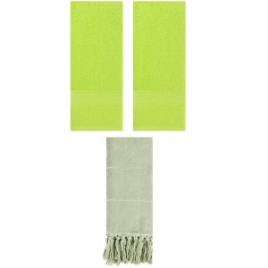 REGALWOVEN 3 Packs Solid Textured and Tassels Soft Absorbent Decorative Hand Towel - 1 of 4
