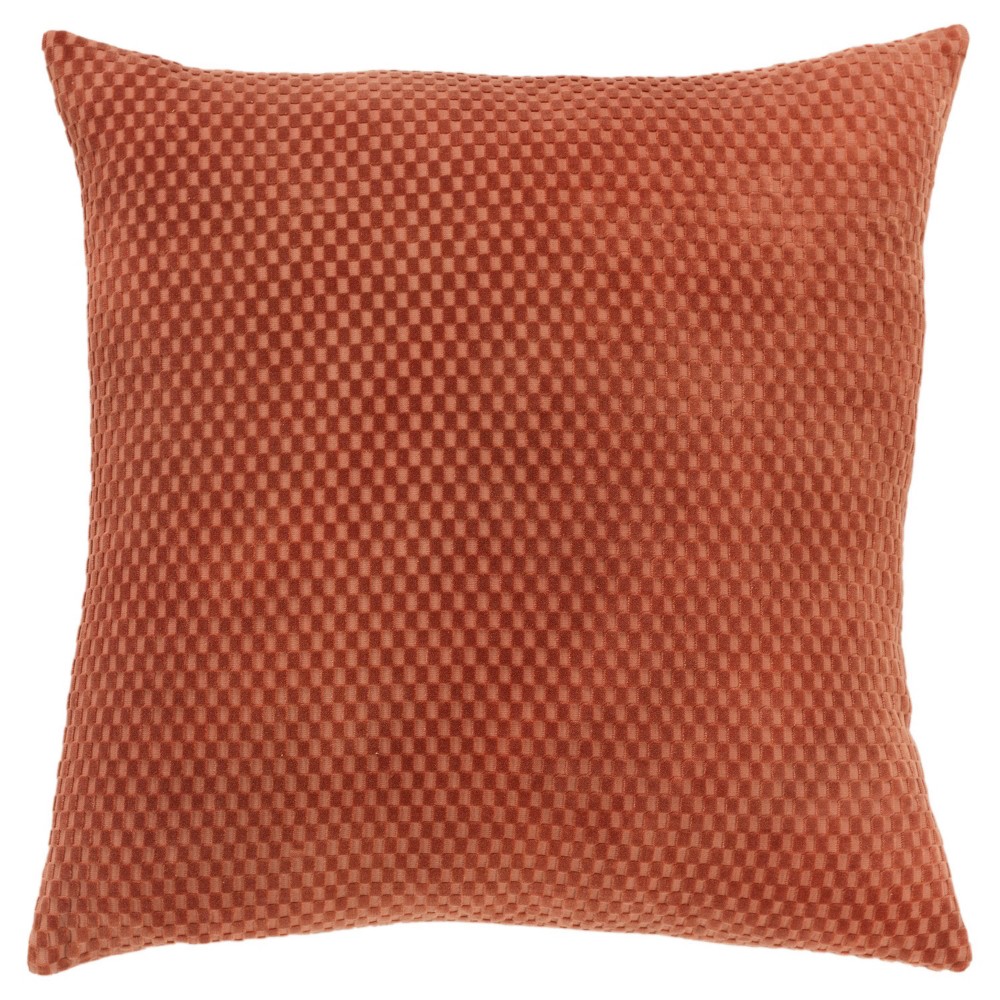 Photos - Pillowcase 20"x20" Oversize Solid Square Throw Pillow Cover Orange - Rizzy Home