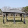 Spacious outdoor gazebo with double-tier roof, removable mesh sides, and rust-resistant steel frame for backyard and garden use-Coolbibila - 3 of 4