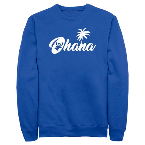 Men s Lilo Stitch Ohana Silhouette Sweatshirt Royal Blue 2X Large