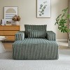 49“W Corduroy Sponge Sofa, Single Lounge Chair, Accent Chair, Sleeper Chair with Pillow, No Assembly Required-ModernLuxe - 2 of 4