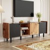 VYNXARIA Mid Century TV Stand with 3 Cabinets,Media Console Table for TVs up to 70in,Entertainment Center with Storage - 2 of 4
