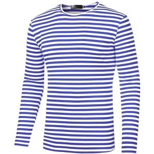 Lars Amadeus Men's Casual Striped Crew Neck Long Sleeve Pullover T-Shirt - 1 of 4