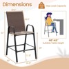 Costway 2 PCS Outdoor Bar Stools 29" Fabric Bar Height Stools with Armrests & Footrest Brown/Black/Gray/Beige/Navy - 3 of 4