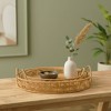 Decorative Bamboo Round Tray for House Decor - Modern Home Decor Accents for Bedroom, Jewelry, or Bathroom Vanity Tray Dish - Set of 2, 4", Brown - 2 of 4