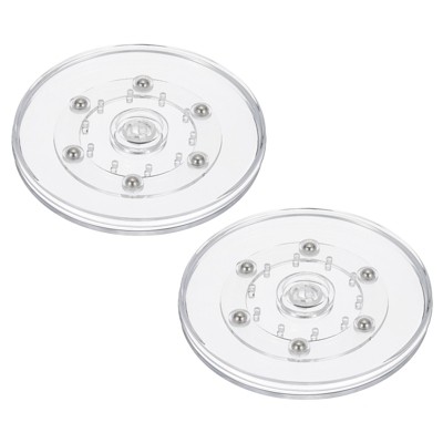 Unique Bargains 360 Degree Rotating Anti-slip High-strength Plastic Smooth Rotation Clear Lazy Susan 2 Pcs