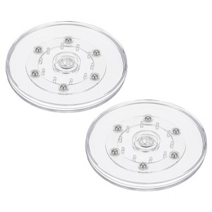Unique Bargains 360 Degree Rotating Anti-slip High-strength Plastic Smooth Rotation Clear Lazy Susan 2 Pcs - 1 of 4