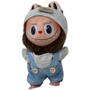 Doll Clothes Superstore Denim Jeans with Knitted Shirt and Matching Cap for 17.5 cm Labubu Dolls - 1 of 4
