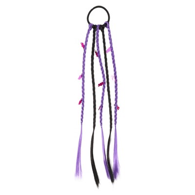 Unique Bargains Halloween Bat Style Hair Rope Black Purple 1 Pc
