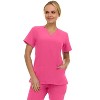 Saint Scrubs Womens 9-Pocket Medical Uniform Set- V-Neck Stretch Top with Tapered Straight Leg Pants - 4 of 4