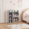 Acekool Kids Bookshelf and Toy Storage Organizer, 3-Tier Bookcase with 5 Cubes, Double-Sided Display & Top Shelf for Playroom, Bedroom, White - 3 of 4