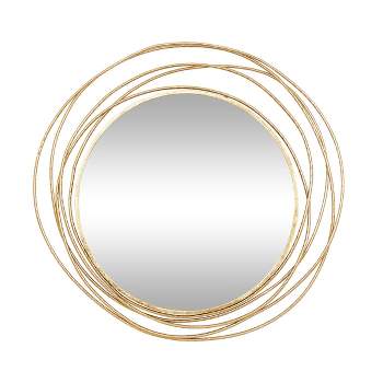 Metal Wall Mirror with Overlapping Ring Frame Gold - Olivia & May
