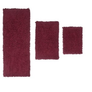 Fantasia Bath Rug Collection Cotton Shaggy Pattern Tufted Set of 3 Bath Rug Set - Home Weavers - 1 of 3