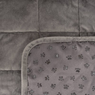 Dark Gray Quilted Polyester Pet Sofa Protector