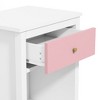 NicBex 15 inch Wide Nightstand with 1 Drawer,Side Table with Round Handle and Wood Legs,Bedside Table for Bedroom,Living Room,Pink/White - 4 of 4