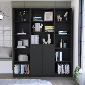 NicBex Bookcases for Home Office 3 Piece Bookcase Set 74" Wide Storage Cabinet Bookshelf with 14 Shelves for Living Room and Bedroom - 1 of 4
