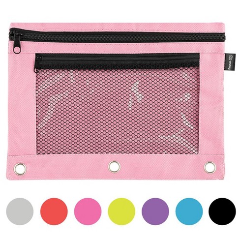 Enday Double Zipper Pencil Pouch, Pink : Target