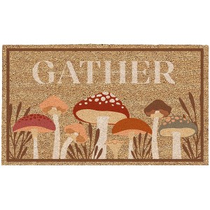 Design Imports Coir Doormat, PVC Backed, Mushroom/Gather - 1 of 4