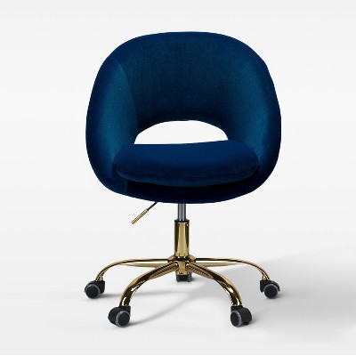 Hector Modern Velvet  Ergonomic Swivel Office Desk Chair with Adjustable Height | Karat Home
