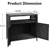Versatile Outdoor Wicker Storage Cabinet with Shelf & Weather-Resistant Patio Bar Table, Convenient Access - 2 of 4