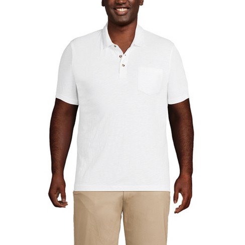 Lands End Men s Big And Tall Short Sleeve Slub Pocket Polo 4x Big Tall White Target