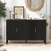 57.5" Modern Sideboard Buffet with Storage Racks, Adjustable Shelves & Side Hooks for Living Dining Room Entryway-3irtyhousy - 2 of 4