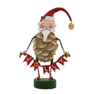 Lori Mitchell 6.75 In Jolly Jingle Santa Christmas Pinecone Bell Santa Figurines - 1 of 3