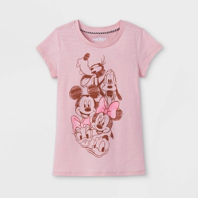 Girls' Mickey Mouse & Friends Short Sleeve Graphic T-Shirt - Pink