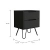 NicBex 17.71 inch Wide Nightstand with 2 Drawers, Side Table with Solid Wood Frame and Hairpin Legs,Bedside Table for Bedroom,Living Room,Black/Brown - 3 of 4