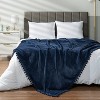 PAVILIA Fleece Pom Pom Blanket Throw for Sofa Bed, Soft Lightweight Pompom Fringe Blanket for Couch - 4 of 4