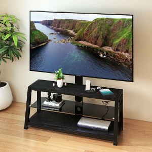 Sapphtopaz Modern TV Stand for TV from 32" to 65" Adjustable Universal Swivel TV Console with 3-Tier Wood&Glass Shelf TV Stands for Living Room - 1 of 4