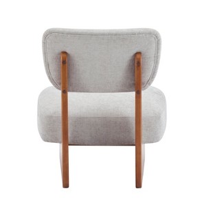 Gulches [Set of 2] Modern Gray Lounge Chairs, Polyester Upholstered with Walnut Finish Wood Base for Living Room Bedroom Office - 1 of 4