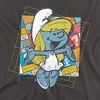 Smurfs Smurfette Patchwork Background Adult T-Shirt Charcoal - 2 of 4