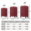 BEAFUP 20"/24"/28" 3 pcs/set in ABS Spinner Wheel Luggage, Carry on Suitcase, with Cup Holder & USB Port - 3 of 4